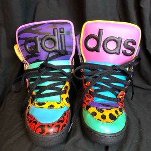JEREMY SCOTT ADIDAS Hightop sneakers Red Blue Yellow Pink 8